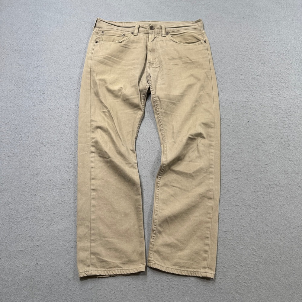 Levi's 505 Pants Men's 32x30 Tan Denim Straight Leg Regular Fit Cotton Workwear